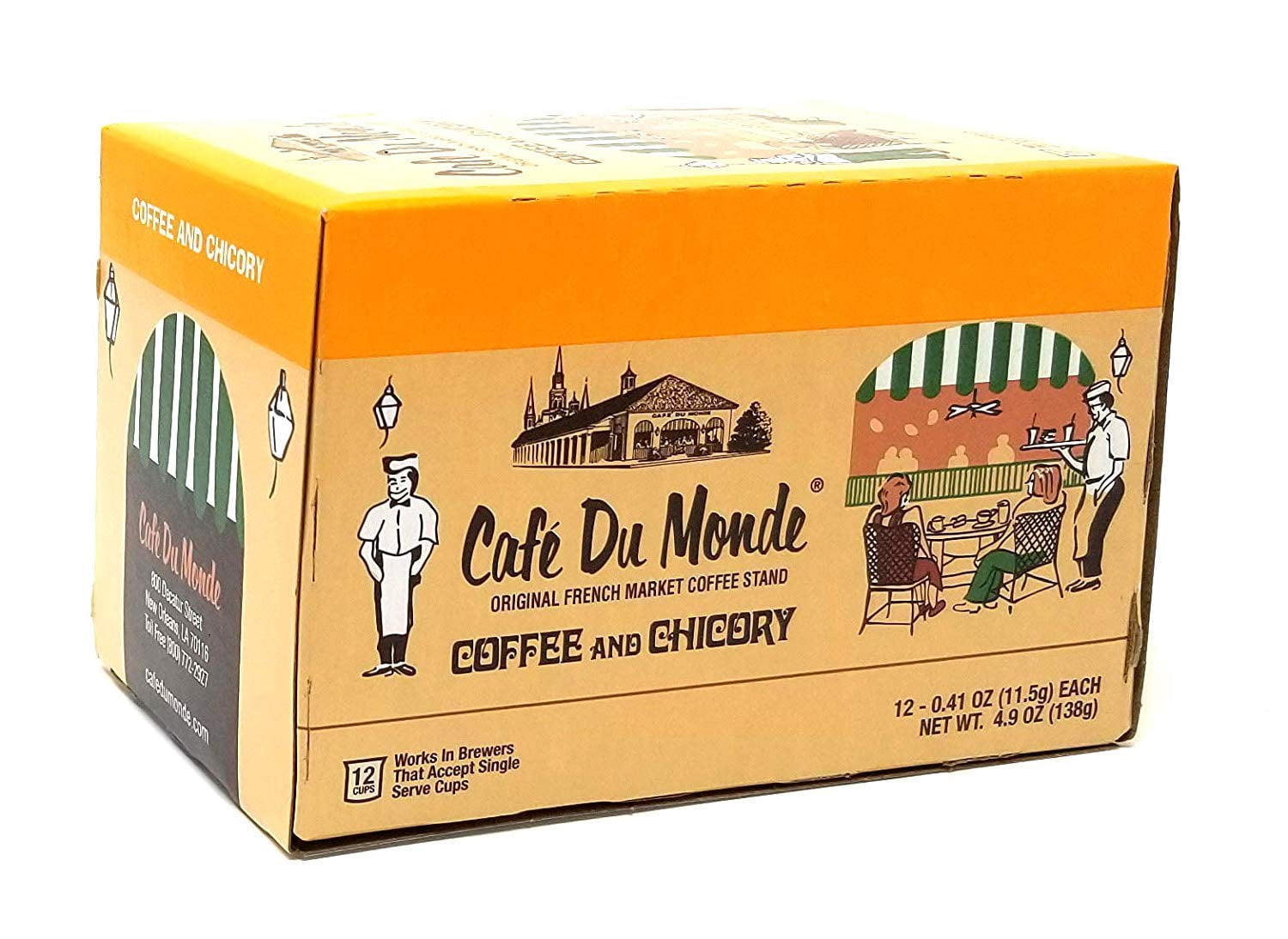 Cafe Du Monde dark roast Pods Coffee and Chicory Single Serve Cups (72 Count)