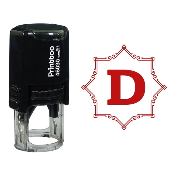 Printtoo Octagon Celtic Swirl Frame Alphabet D Monogram Self Inking Rubber Stamp Office Stationary