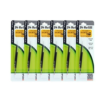 White Ink Refill Zebra JK-Refll G301 Retractable Ballpoint Pen Refills, 0.7mm, Medium Point, Black Ink, Pack of 12 ()