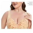 thumbnail image 6 of YWDJ Full Coverage Bras for Women Wireless Plus Size Push up Wirefree Comfort Straps Support Bralette Breathable Soft Bra for All Shapes Sagging Breasts Beige 42, 6 of 7