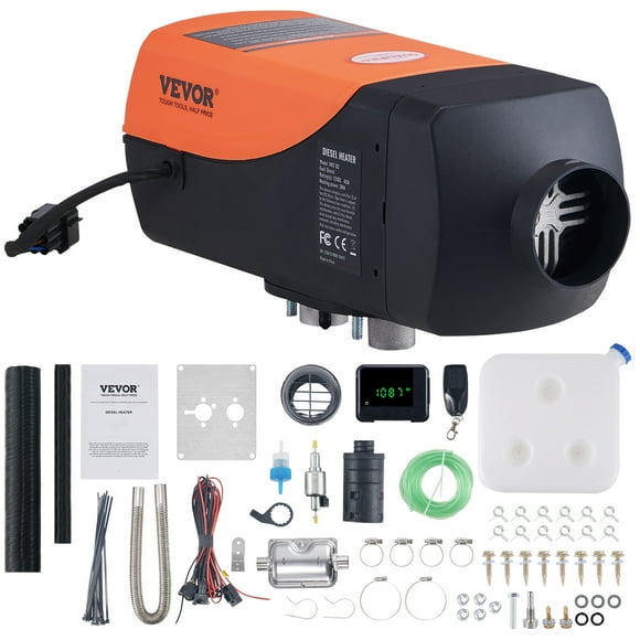 VEVOR Diesel Air Heater, 12V 2KW Diesel Heater with Remote Control and LCD Display, 10L Fuel Tank Diesel Parking Heater, Rapid Heating for RV Trailer Camper Van Boat And Indoors