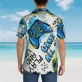 thumbnail image 6 of Balery Game All Day Print Men's Hawaiian Shirts Short Sleeve Beach Shirt Relaxed Fit Vacation Button Down Shirts-Small, 6 of 9