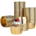 thumbnail image 1 of Cupcake Cases, (Gold) 50 Aluminum Foil Muffin Cases for Cupcakes and Muffins, 1 of 5