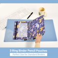 thumbnail image 5 of 2 Pack Pencil Bag 9.84x6.1 Inch 3-Ring Page Turning Folder Zipper Pencil Case Pencil Bag Page Turning File BagElephant Giraffe, 5 of 6