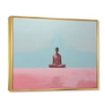 thumbnail image 2 of Designart "Pink Teal Meditation euphony Of Mind" Spiritual Floater Framed Canvas Art Print, 2 of 7