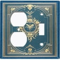 thumbnail image 4 of Metal Light Switch Plate Cover Elegant Victorian Theatre Floral Frame Blue FRA070, 4 of 13