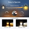 thumbnail image 3 of Linterna de camping recargable, lámpara LED retro, recargable por USB-C, luz cálida y natural, atenuación continua, batería de más de 13 horas de duración, portátil e impermeable, ideal para tiendas d, 3 of 5