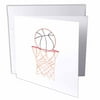 3dRose Basketball Hoop Net Outline Art Drawing, Greeting Cards, 6 x 6 inches, set of 6