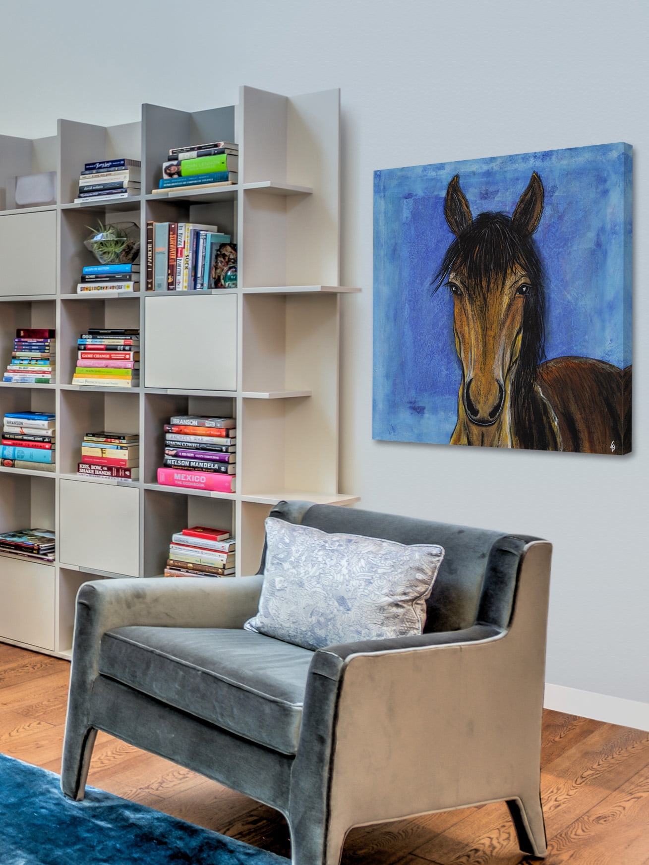 "Hidalgo Mustang Horse" Painting Print on Wrapped Canvas