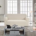thumbnail image 2 of Enova Home Jacquard Polyester Spandex Fabric Box Cushion Loveseat Slipcovers, 2 of 5