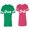 Men Green / Women Pink, variant on Groom BrideUnisex Couple Matching Cotton Jersey style T-Shirt Contrasting stripes on sleeves (Men Green / Women Black) (Men S / Women S)
