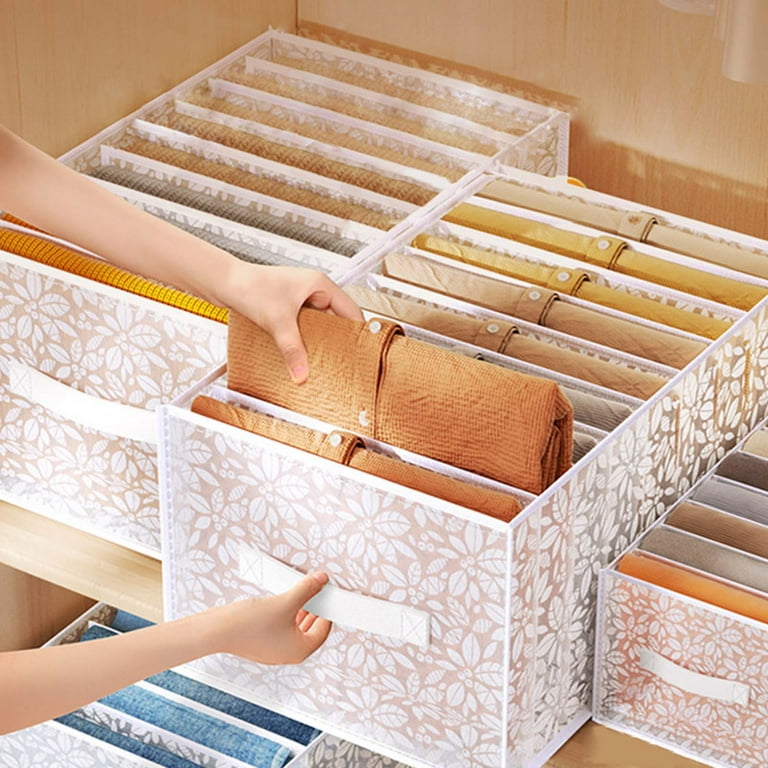 Wanwan Clothes Divider Box Large Capacity Reinforced Handle Wear Resistant  Tear-Resistant Wide Application Space-saving Fabric 6/7/12 Grids Sock