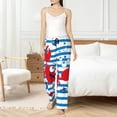thumbnail image 4 of Fotbe Red Funny Crab on Blue Stripe Pantalones de Pijama para Mujer, Pantalones de Dormir, Pantalones Pj con Cordón y Bolsillos-3X-Large, 4 of 6