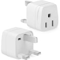 thumbnail image 1 of Bates- US to UK Plug Adapter, 2 Pack, White Type G Adapter for Travel, UK Power Adapter, UK Adapter Plug, Ireland Plug Adapter for London Plug, UK Adapters for Travel, England Travel Plug Adapter, 1 of 6