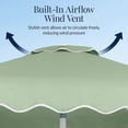 thumbnail image 6 of Best Choice Products 7.5ft Patio Market Umbrella with Wavy Trim, Fade-Resistant, Crank & Tilt, Wind Vent - Sage Green, 6 of 8
