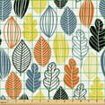 thumbnail image 2 of Ambesonne Nordic Fabric by the Yard Upholstery, Colorful Leaves of the Wood, 10 Yards, Yellow Vermilion, 2 of 5