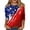 Red, variant on 3/4 Sleeve Tops For Women Striped Crew Neck Casual Shirts Holiday Pullover Womens 4th Of July Stars Stripes Print Tee Flag Pullover Women Print Faith Family Freedom Tee Top