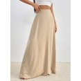 thumbnail image 6 of Khaki Solid High Waist Flowing Maxi Skirt, 6 of 6