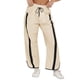 thumbnail image 2 of Pantalones Deportivos Holgados de Pierna para Mujer, Informales, con Cordón Ajustable y Cintura Elástica, en Colores Contrastantes, Estilo Y2K. Crema XXL, 2 of 7