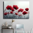 thumbnail image 4 of Mudket Red Flower Flowers in Mist Canvas Wall Art, Floral Botanical Wall Decor, Framed Ready to Hang Artwork for Living Room Bedroom Office - 12"L x 8"W, 4 of 10