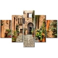 thumbnail image 1 of TISHIRON 5PCS Framed Street Theme Canvas Wall Art Set,60"x32" Italy San Gimignano Wall Canvas Art Decor, 1 of 7