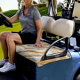 thumbnail image 3 of Renewold Golf Cart Seat Cover Comfortable Golf Cart Seat Towel Blanket Suitable for 2/4 Person Seats Club Car Seats, Marble Grey Yellow, 3 of 5