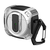 ELEHOLD for Airpods Pro 2nd Gen (2022) Case with Buckle,Cool Military Grade Rugged All-round Protection Security Lock Support Wireless Charging Shockproof Protective Case for Men Women,Silver