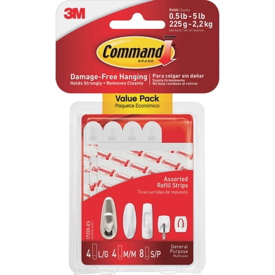 

Command-2PK Command Assorted Refill Strips - Foam - 16 / Pack - White