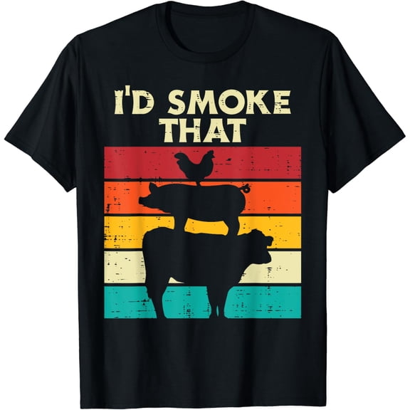 Id Smoke That Chicken Pork Beef Retro Meat Smoking Bbq Grill T-Shirt mens t shirt，black，women，funny，misfits，men，journey