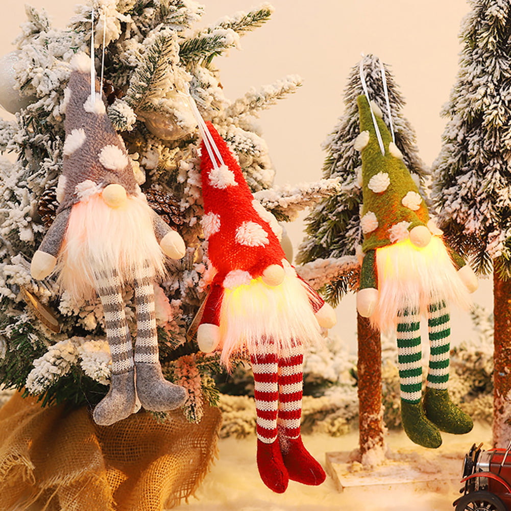 Details about   FE KQ_ Christmas Faceless Gnome LED Light Xmas Tree Hanging Ornaments Party Dec 
