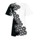 thumbnail image 4 of ICHUANYI Clearance Women Fashion Casual Print Round Neck Loose Short Sleeve T-shirt Top Blouse Pullover(Black, M) ICHUANYI WER2023080707143, 4 of 5