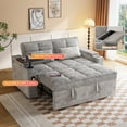 thumbnail image 5 of 3-in-1 Sleeper Sofa,65" Loveseat Sofa Bed, 2 Seater Convertible Small Couch with 360° Swivel Side Table and USB,Chenille Pull Out Bed ,Gray, 5 of 7