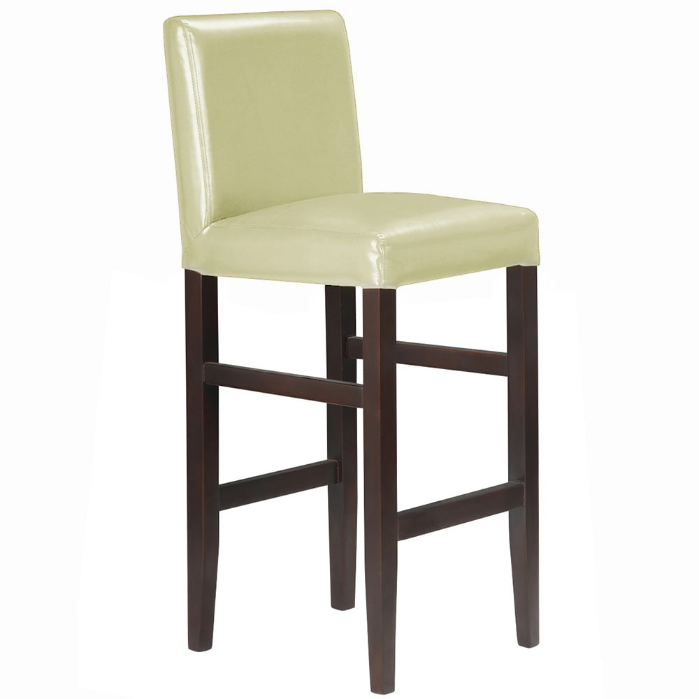 Modern Home Kendall Contemporary Wood Faux Leather Barstool Cream, Bar Stools Cream Leather