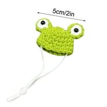 Nebwoak Mini Hand-Knitted Pet Hat - Adjustable Strap, Cute Themes (Frog, Carrot) - for Hamster, Hedgehog, Guinea Pig - Lightweight, Photo Prop & Holiday Use