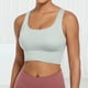 thumbnail image 2 of Sujetador deportivo sin aros para mujer - Camiseta de yoga sexy con fruncido y relleno fijo en el pecho - S-XL, 2 of 4