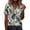 #0206-Green, variant on Uootdi Casual Tops for Women Short Sleeve V Neck Floral Print Soft Comfy Breathable Casual Daily Weekend Blouses Gift