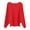 Red, variant on Women's Solid Color Round Neck Knit Sweater, Tummy Control Waist Shaping Pullover, Soft Stretchy Figure Flattering Slim Fit Top for Autumn Winter Daily Wear and Office Outfits Beige L