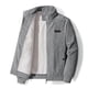thumbnail image 1 of Chaqueta de pana para hombre, cuello alto, forro de piel de peluche, corte regular, cremallera, cálida, con bolsillos., 1 of 4