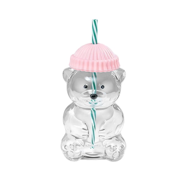 Vaso de vidrio de 560 ml, vaso para jugo, lindo, versátil, recipiente transparente para bebidas con Rosa