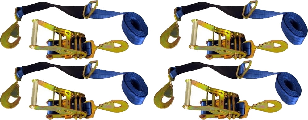 4 Axle Straps Car Carrier Tie Down Straps with Ratchets Tow Straps