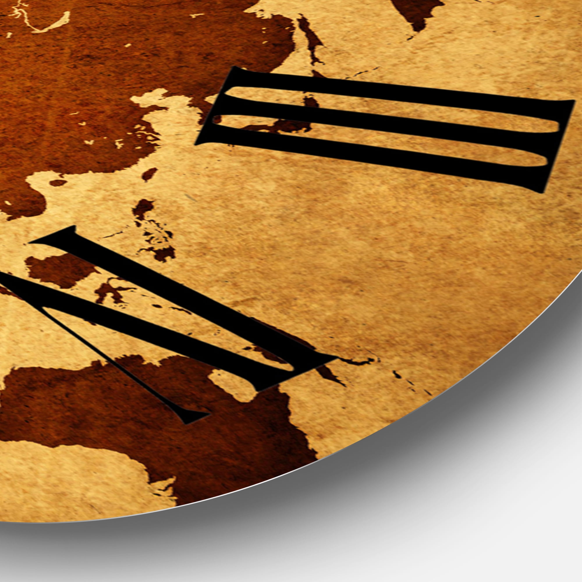 Designart 'Ancient Map Of The World Vi' Vintage Wall Clock