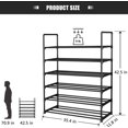 thumbnail image 3 of AGASY 6 Tiers Metal Shoe Rack, Adjustable Shoe Shelf Storage Organizer Boot & Shoe Storage for Entryway, Hallway, Living Room, Closet, Black - Easy Assembly (Black), 3 of 7