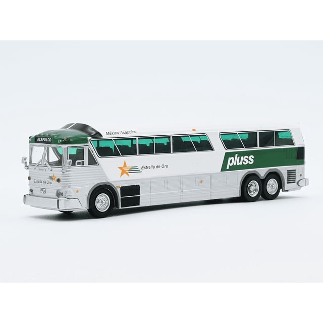 Iconic Replicas, Autobus a Escala MCI MC7 Challenger Estrella de Oro Mexico - Acapulco Escala 1/87 Diecast Metal, Edición Exclusiva y Limitada 87-0259 Coleccionable Iconic Replicas Autobus MCI MC7 Challenger Estrella de Oro