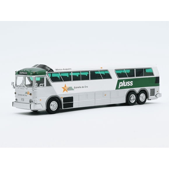 Iconic Replicas, Autobus a Escala MCI MC7 Challenger Estrella de Oro Mexico - Acapulco Escala 1/87 Diecast Metal, Edición Exclusiva y Limitada 87-0259 Coleccionable Iconic Replicas Autobus MCI MC7 Challenger Estrella de Oro