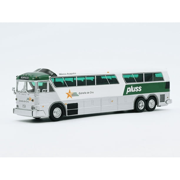 Iconic Replicas, Autobus a Escala MCI MC7 Challenger Estrella de Oro Mexico - Acapulco Escala 1/87 Diecast Metal, Edición Exclusiva y Limitada 87-0259 Coleccionable Iconic Replicas Autobus MCI MC7 Challenger Estrella de Oro