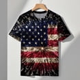thumbnail image 5 of YLHFASHION T-Shirts Graphiques pour Femmes 4 Juillet Col Rond 2025 Drapeau Américain Manches Courtes Chemise d'Été pour l'Indépendance Rabais de 50 % Liquidation T-shirt à Manches Courtes pour Femme, 5 of 5