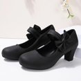 thumbnail image 6 of Aobny Pumps Shoes Woman Shoes Pumps Chunky Closed Toe Heels High Heels Shoe Black Soft Toe Round Toe Hook & Loop Mid Heel Comfortable Shoes for Women,Size 37, 6 of 7