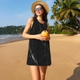 thumbnail image 3 of Fotbe Black Marble Texture Abstract Vestido de Verano sin Mangas para Mujer – Vestido Midi Línea A, Estilo Camiseta Floral, Vestido Playero Casual y Fluido, 3 of 7