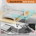 thumbnail image 5 of Dish Drying Rack - Expandable Rack, Large Capacity Dish Drainer for Kitchen Counter, Rust-Proof with Utensil Holder, Gray, 5 of 14