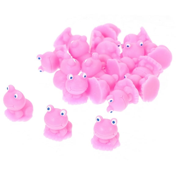 20 Pcs Frog Figurines Desktop Ornament Toy Frogs Miniatures Rosy